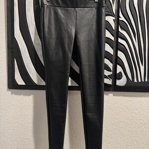 Loft Petites Faux Black Leather Leggings